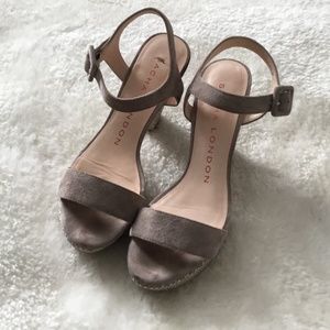 Sacha London wedge platform suede sandal